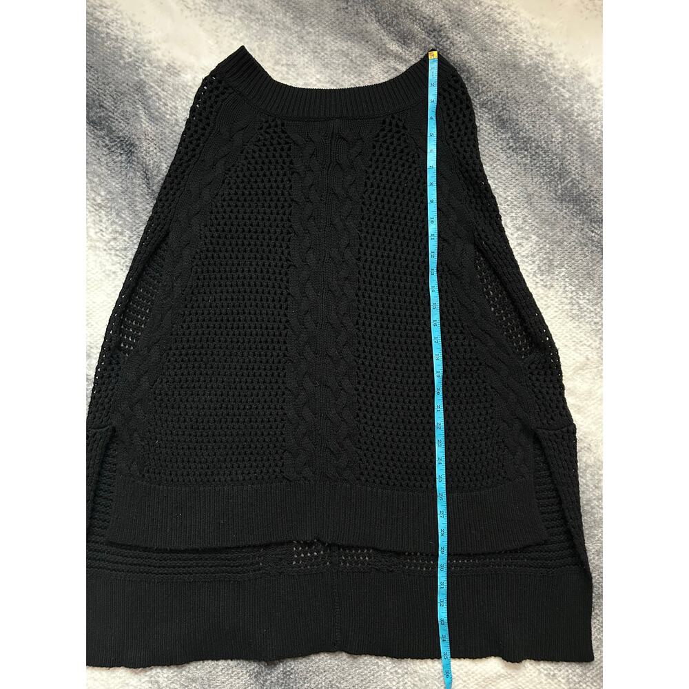 Allsaints Open Knit Erbus Black Pullover Hi Low Cape  Size 4 - 6 Small - Picture 11 of 11